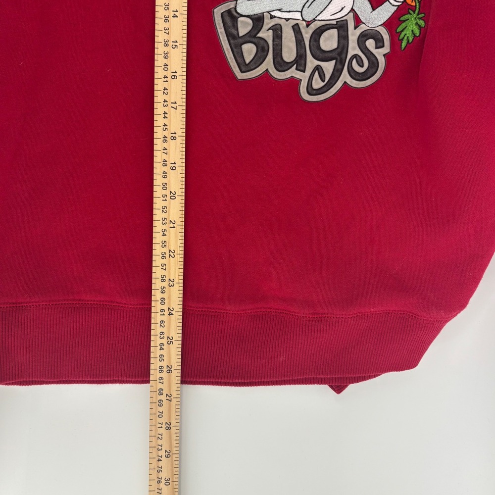 Vintage Warner Bros Studio Store Bugs Bunny Embroidered Red Sweatshirt Small - Picture 7 of 7